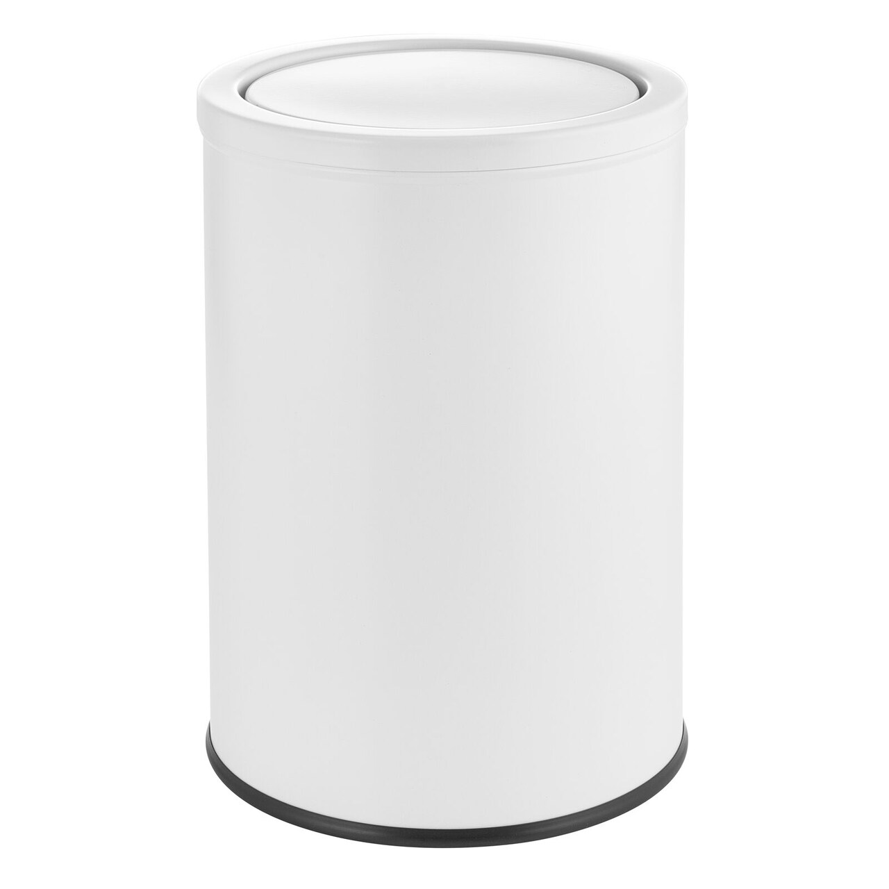 mDesign Small Round Metal 4.8 Gallon Covered Bathroom Swing Lid Trash Can